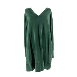 Lafayette 148 Women's Green V-Neck Long Sleeve Split Side Tunic Size XS NEW